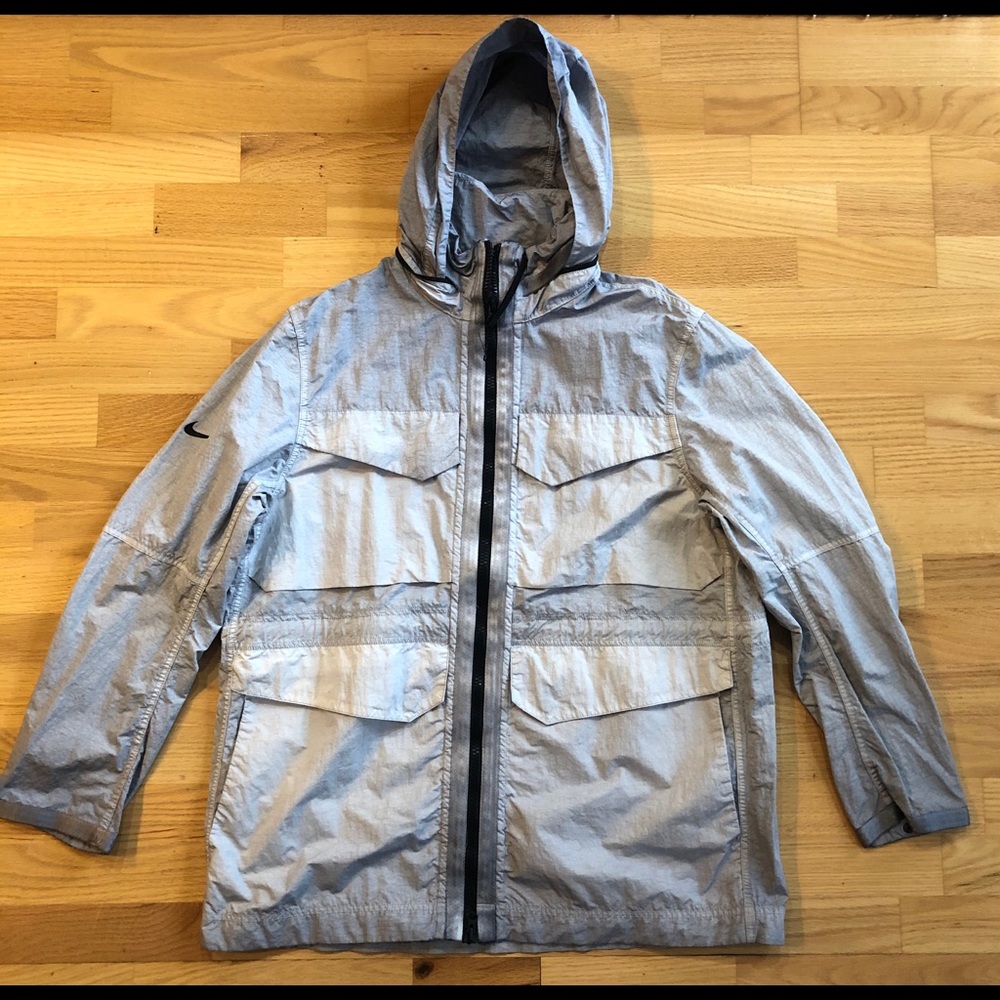 Nike TechPack Crinkle Jacket Silver New Size L